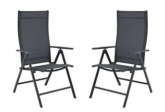 GREEN LOUNGE SET OF 2 FOLDING RECLINERS GRAPHITE