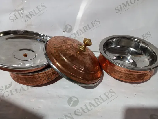 ZAP IMPEX SET OF COPPER TABLEWARE SERVING BOWLS