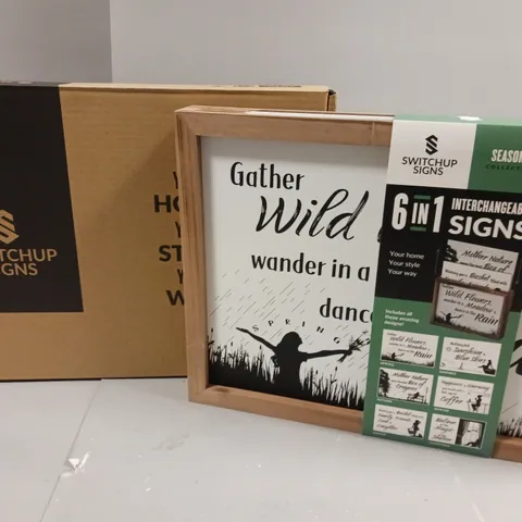 BRAND NEW BOXED SEASONAL COLLECTION 6-IN-1 INTERCHANGEABLE SIGN