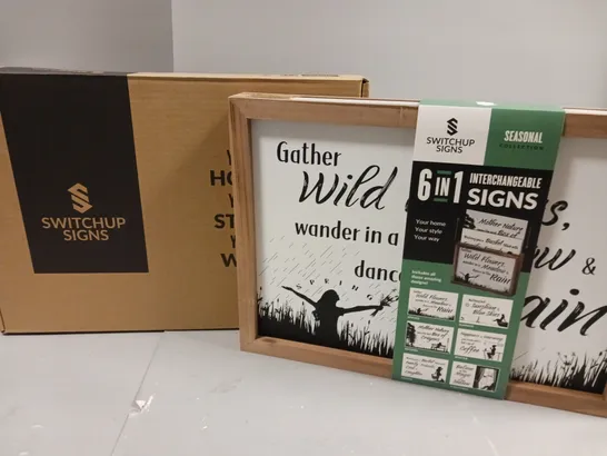 BRAND NEW BOXED SEASONAL COLLECTION 6-IN-1 INTERCHANGEABLE SIGN