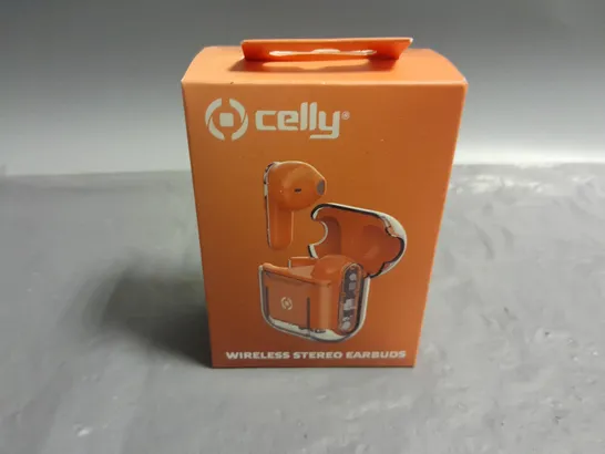 BOXED AND SEALED CELLY WIRELESS STEREO EARBUDS