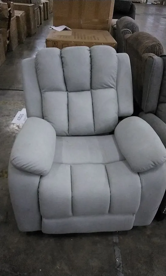 DESIGNER GREY FABRIC ELECTRIC RECLINING ARMCHAIR