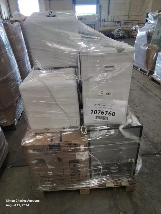 PALLET OF APPROXIMATELY 9 UNPROCESSED RAW RETURN WHITE GOODS TO INCLUDE;