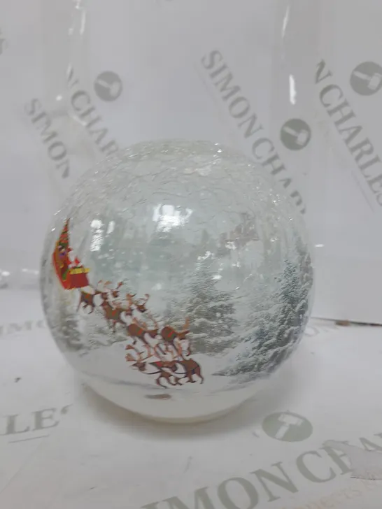 FESTIVE PRE-LIT SCENIC CRACKLE GLASS SPHERE