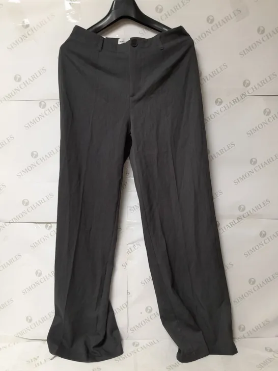 BERSHKA WIDE LEG TROUSERS IN DARK GREY SIZE 12