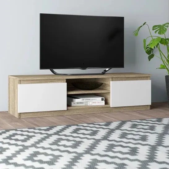 BOXED DELANCEY TV STAND FOR TV'S UP TO 50" COLOUR: WHITE