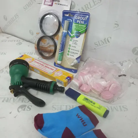 BOX OF APPROXIMATELY 10 ASSORTED ITEMS TO INCLUDE - GROUT PEN, INCENSE, WASHINH MACHINE TABLETS ETC