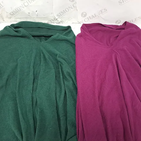 APPROXIMATELY 7 KIM & CO SOFT TOUCH 4 WAY PONCHO IN DIFFERNT COLOURS TO INCLUDE GREEN, PURPLE, BLUE, ETC