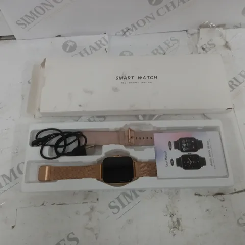 SMART WATCH PINK/GOLD STRAP WITH CHARGER BOXED 