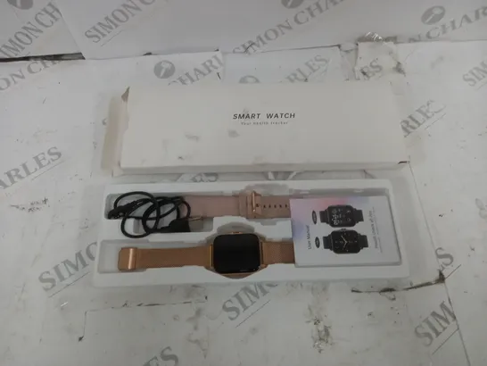 SMART WATCH PINK/GOLD STRAP WITH CHARGER BOXED 