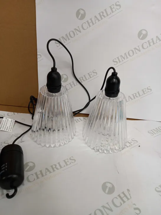 BUNDLEBERRY BY AMANDA HOLDEN SET OF 2 INDOOR OUTDOOR LIGHTS WITH FLUTED SHADE