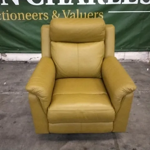 QUALITY DESIGNER MUSTARD LEATHER ELECTRIC RECLINING CHAIR