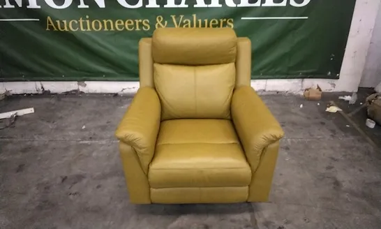 QUALITY DESIGNER MUSTARD LEATHER ELECTRIC RECLINING CHAIR