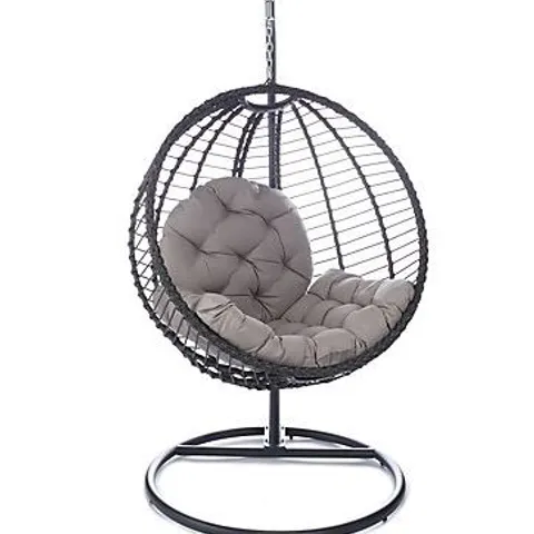 INNOVATORS ROUND IBIZA HANGING CHAIR, GREY [COLLECTION ONLY]