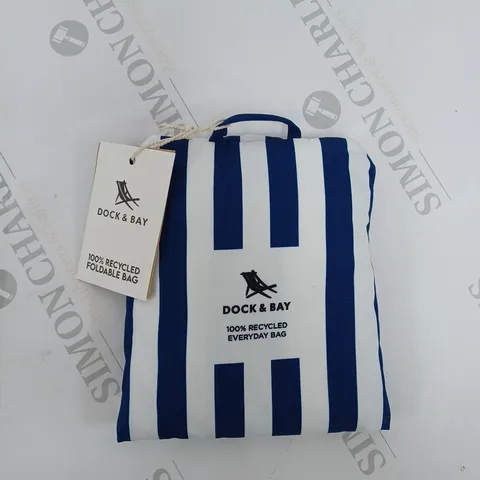 DOCK & BAY FOLDABLE BAG WHITE/BLUE 39X19CM MEDIUM