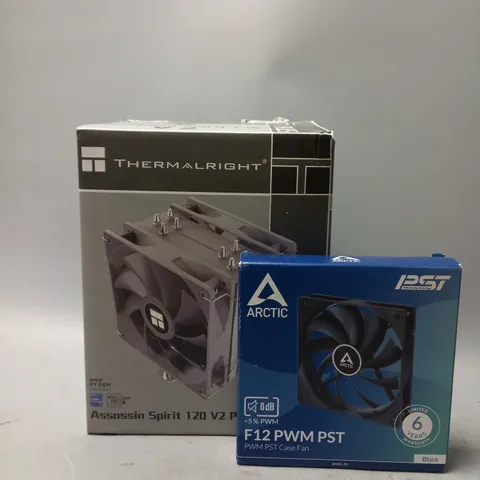 LOT OF 2 ELECTRICAL ITEMS TO INCLUDE ARCTIC F12 PWM PST CASE FAN AND THERMALRIGHT ASSASIN SPIRIT 120 V2