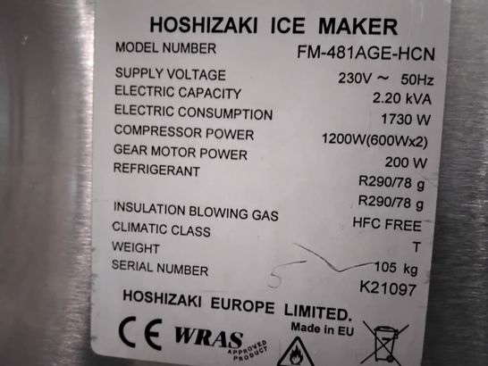 HOSHIZAKI ICE MAKER FM-481AGE-HCN WITH STAND & TROLLEY