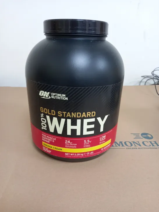 OPTIMUM NUTRITION GOLD STANDARD 100% WHEY PROTEIN POWDER BANANA CREAM FLAVOUR 2.28KG