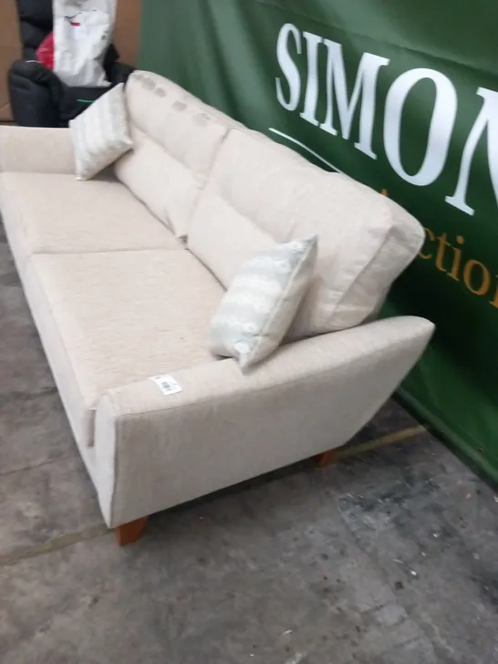 DESIGNER ASHLEY BEIGE FABRIC THREE SEATER SOFA