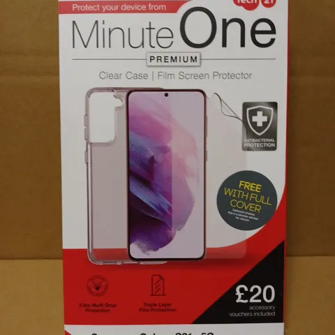 LOT OF APPROX. 96 BRAND NEW TECH21 MINUTE ONE PREMIUM CLEAR CASE FILM SCREEN PROTECTOR WITH 3M MULTIPLE DROP PROTECTION AND TRIPLE LAYER FILM PROTECTION FOR SAMSUNG GALAXY S21+ 5G