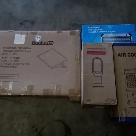 UNPROCESSED PALLET OF ASSORTED HOUSEHOLD GOODS TO INCLUDE FOLDING WHITE BOARD, BLADELESS PURIFIER AND HEATER, AND PROFESSIONAL INSECT KILLER 