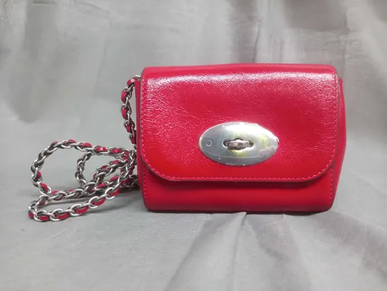 MULBERRY RED MINI LILY GLOSSY BAG