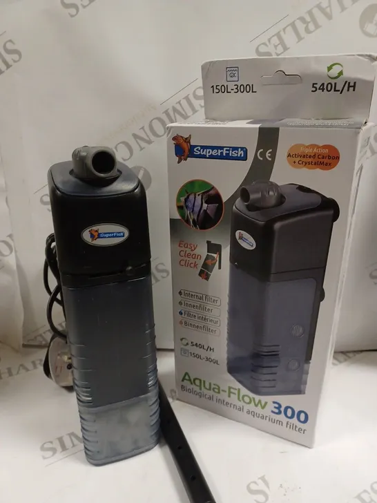 BOXED SUPERFISH AQUA-FLOW 300 BIOLOGICAL INTERNAL AQUARIUM FILTER 