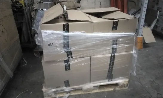PALLET CONTAINING 4 BOXES OF ASSORTED HOUSEHOLD ITEMS TO INCLUDE COMBINATION PADLOCKS AND COCAO SETS