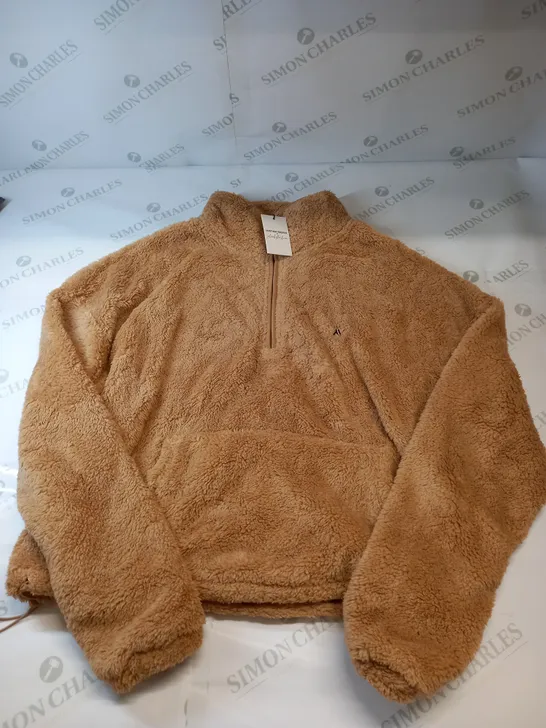 ANOTHER VERSION TEDDY FLEECE SWEATER IN BROWN SIZE MEDIUM