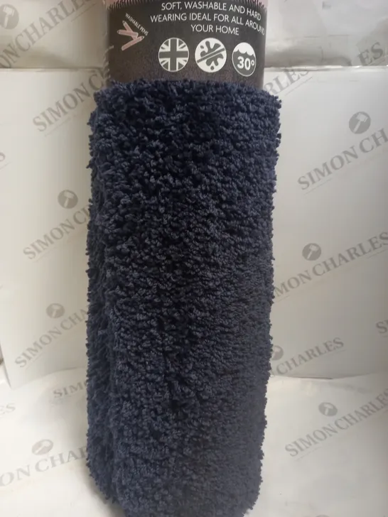 MUDDLE WASHABLE SHAGGY RUG NAVY