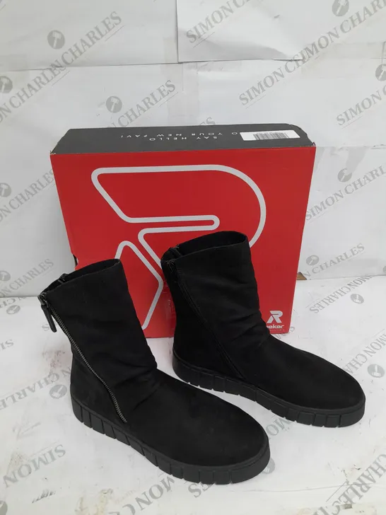 BOXED RIEKER BLACK FLEECE BOOTS SIZE 6.5