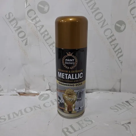 24 PAINT FACTORY INTERIOR & EXTERIOR METALLIC SHIMMERING GOLD SPRAY PAINT (24 x 200ml) - COLLECTION ONLY