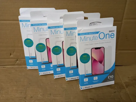 LOT OF 5 MINUTE ONE CLEAR CASES FOR IPHONE 13