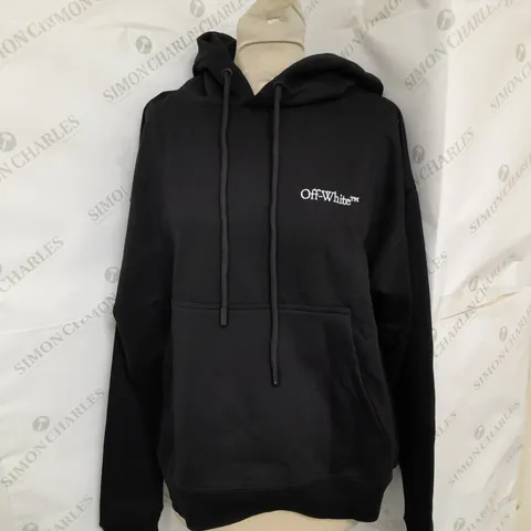 OFFWHITE PRINTED EMBROIDERED HOODIE IN BLACK SIZE S