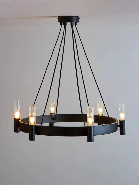 FRANCIS 6 LIGHT PENDANT - BLACK RRP £90