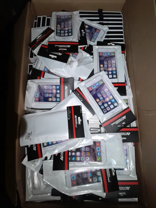 BOX OF APPROXIMATELY 150 ASSORTED SMARTPHONE ACCESSORIES TO INCLUDE SCREEN PROTECTORS & PROTECTIVE CASES FOR VARIOUS MODELS - COLLECTION ONLY 