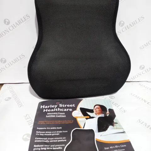 PACKAGED HARLEY STREET HEALTHCARE MEMORY FOAM LUMBAR CUSHION - MEMORY FOAM