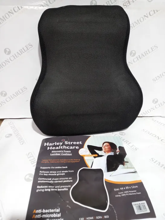 PACKAGED HARLEY STREET HEALTHCARE MEMORY FOAM LUMBAR CUSHION - MEMORY FOAM