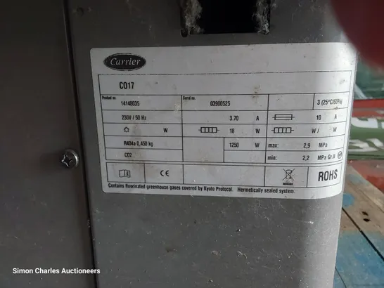 CARRIER OPEN DISPLAY CHEST FREEZER COI17