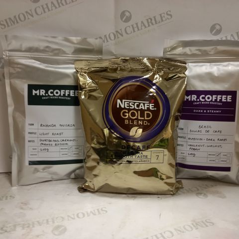 LOT OF 3 ASSORTED COFFEE PACKS TO INCLUDE NESCAFE GOLD & MR COFFEE
