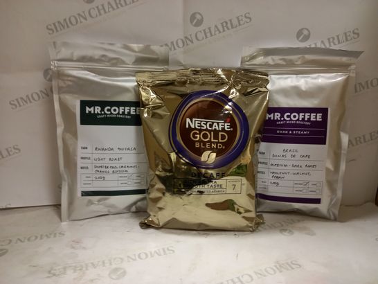 LOT OF 3 ASSORTED COFFEE PACKS TO INCLUDE NESCAFE GOLD & MR COFFEE