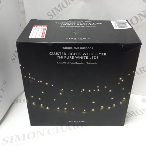 BOXED JOHN LEWIS CLUSTER LIGHTS WITH TIMER 768 PURE WHITE LEDS