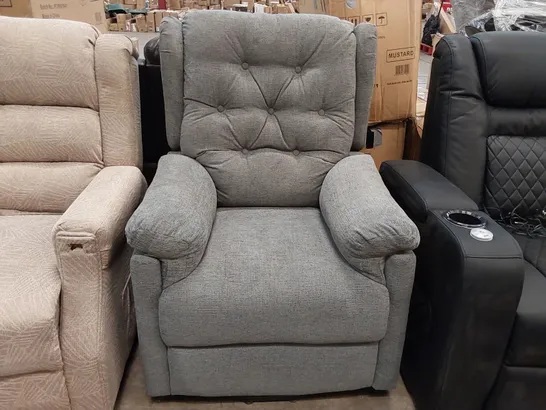 DESIGNER GREY FABRIC ELECTRIC RECLINING ARMCHAIR 