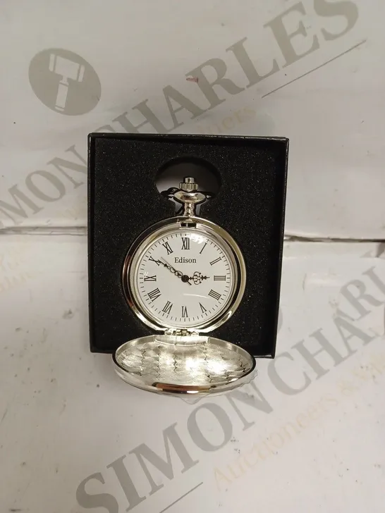 MENS EDISON POCKET WATCH WITH CHAIN – BRAND NEW IN BOX