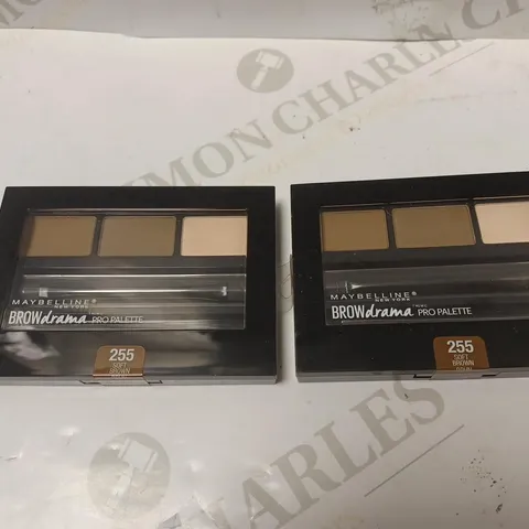 LOT OF 2 MAYBELLINE NEW YORK BROW DRAMA PRO EYE MAKEUP PALETTE SOFT BROWN 255