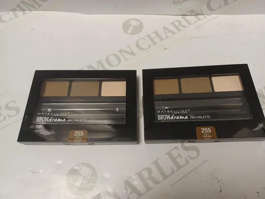 LOT OF 2 MAYBELLINE NEW YORK BROW DRAMA PRO EYE MAKEUP PALETTE SOFT BROWN 255