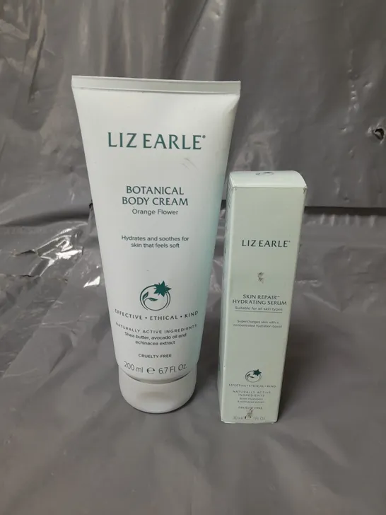 LIZ EARLE BOTANICAL BODY CREAM ORANGE FLOWER 200ML AND SKIN REPAIR HYDRATING SERUM 30ML