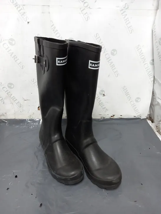 PAIR OF KANGOL HIGH RISE BLACK WELLINGTON BOOTS - 5