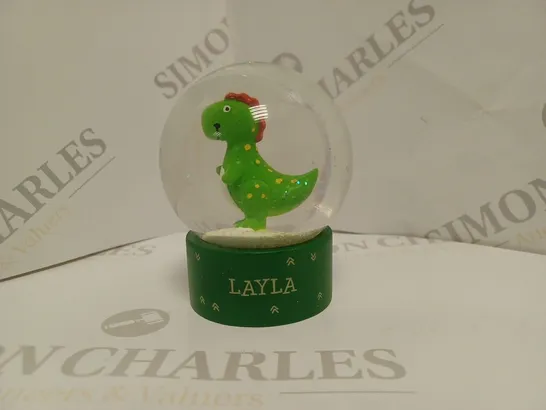 BOXED THE PERSONALISED MEMENTO COMPANY PERSONALISED DINOSAUR GLITTER SNOW GLOBE RRP £16.99