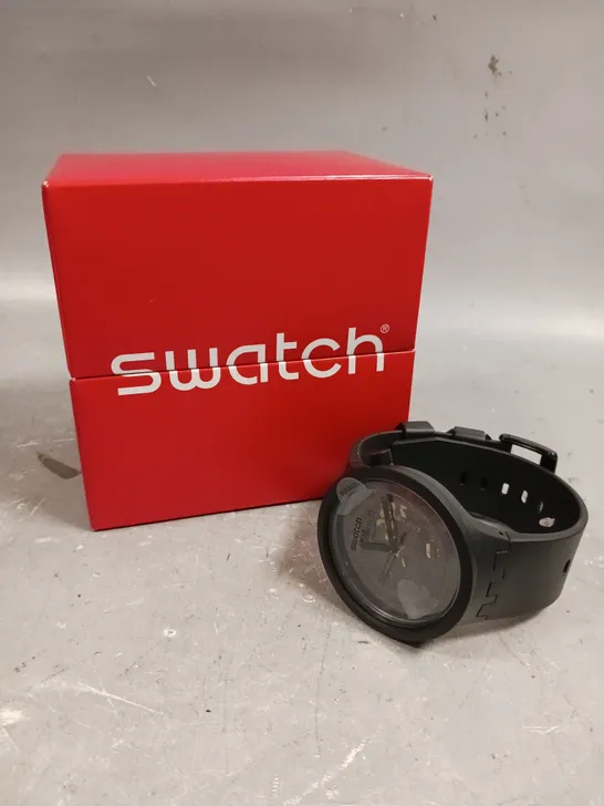 BOXED SWATCH BIG BOLD RUBBER STRAP WATCH 